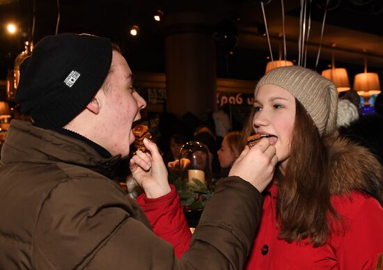 Opening of confectionery of Ruki Vverh vocalist Sergei Zhukov