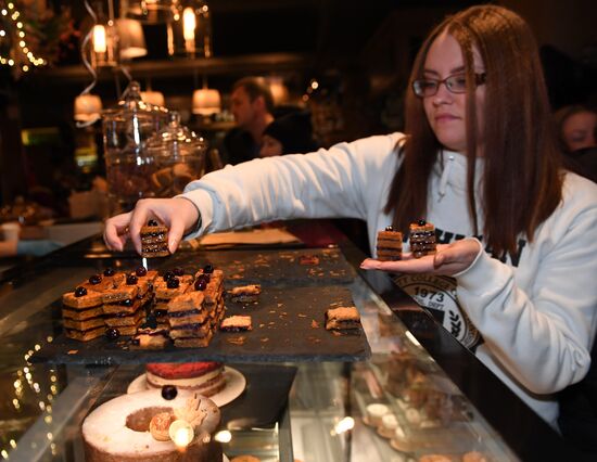 Opening of confectionery of Ruki Vverh vocalist Sergei Zhukov