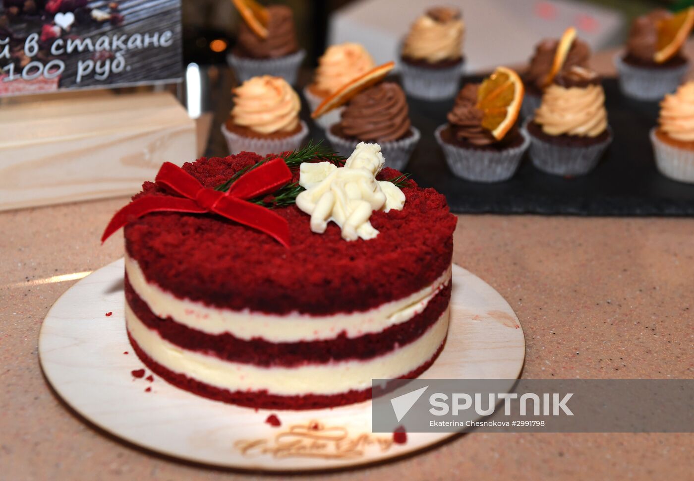 Opening of confectionery of Ruki Vverh vocalist Sergei Zhukov