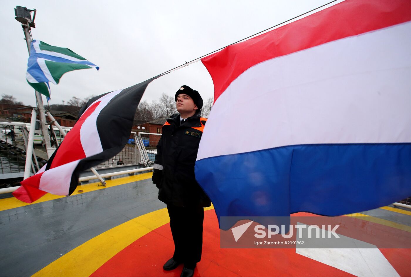 Nadeznhy coastal guard ship arrives in Baltiysk's port