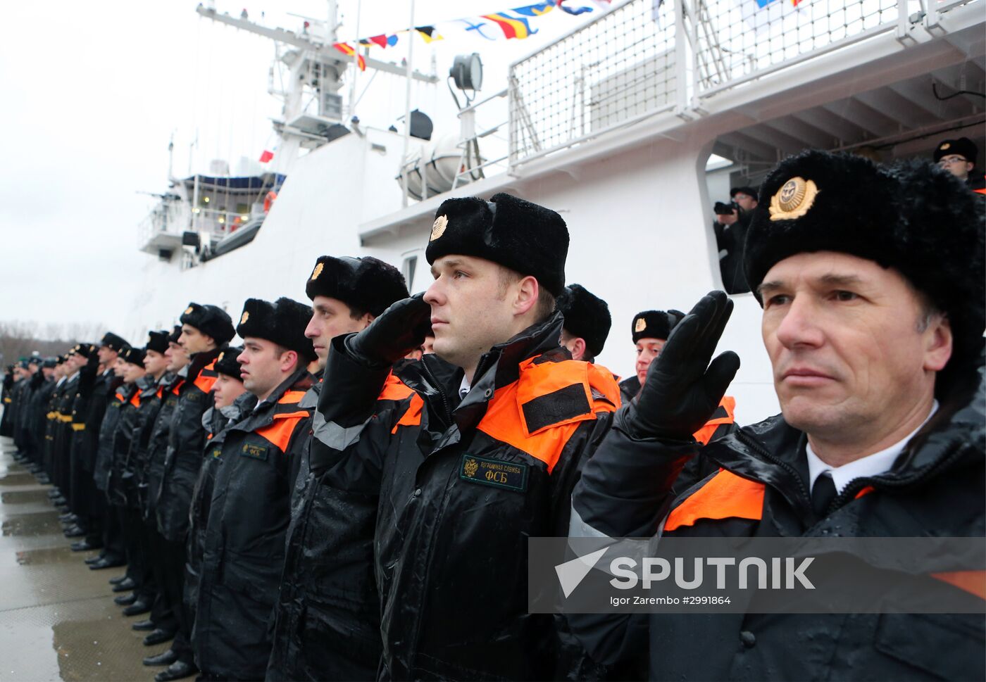 Nadeznhy coastal guard ship arrives in Baltiysk's port