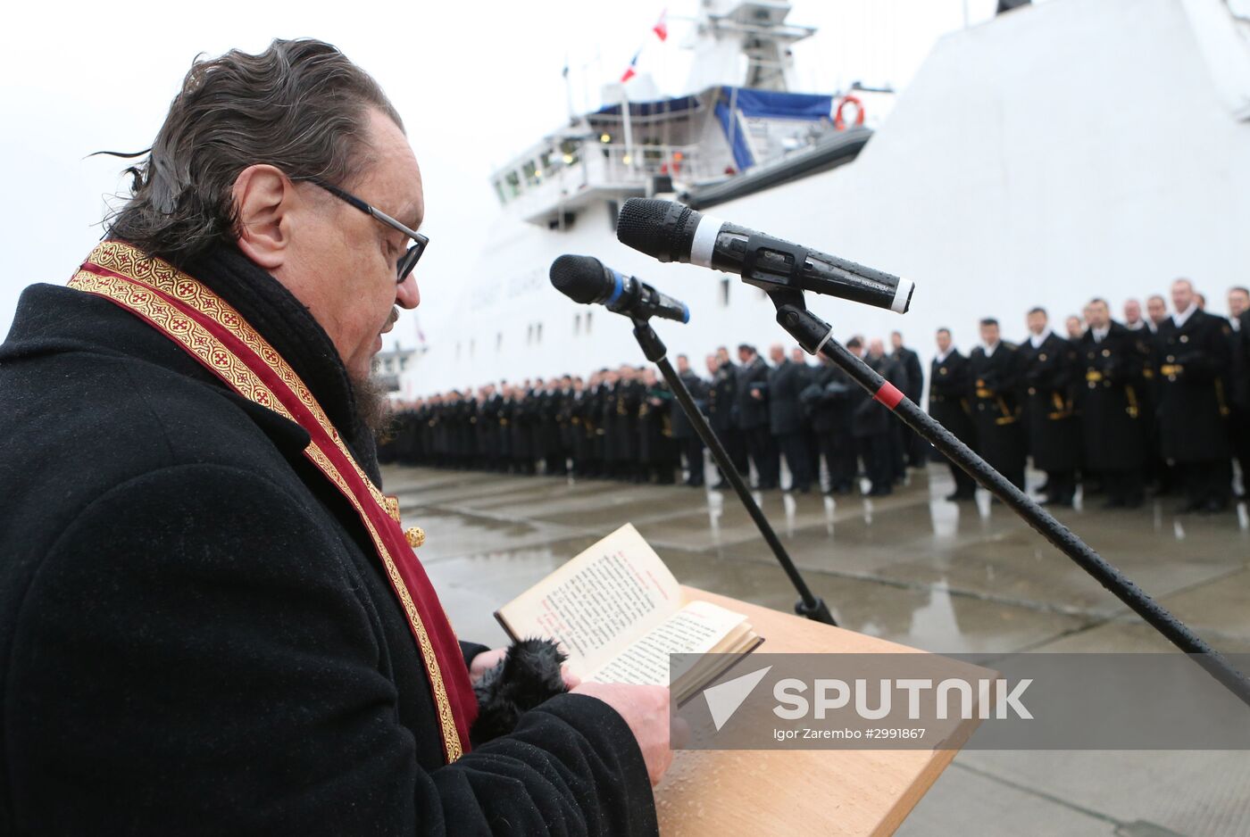 Nadeznhy coastal guard ship arrives in Baltiysk's port