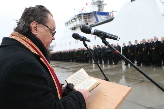 Nadeznhy coastal guard ship arrives in Baltiysk's port