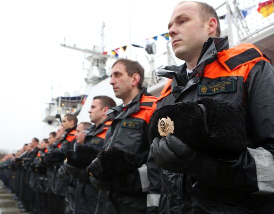 Nadeznhy coastal guard ship arrives in Baltiysk's port