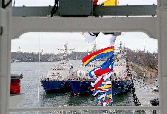 Nadeznhy coastal guard ship arrives in Baltiysk's port