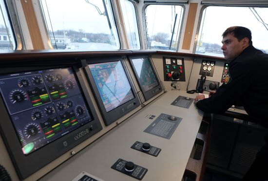 Nadeznhy coastal guard ship arrives in Baltiysk's port