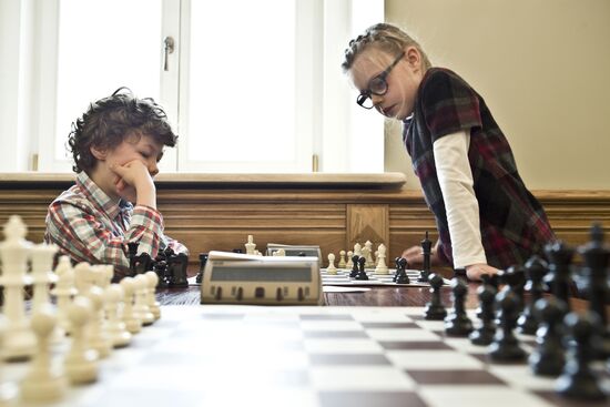 Children's chess tournament in Moscow