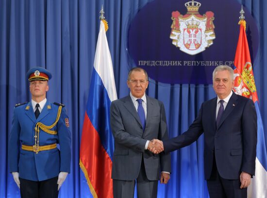 Russian Foreign Minister Sergei Lavrov visits Serbia