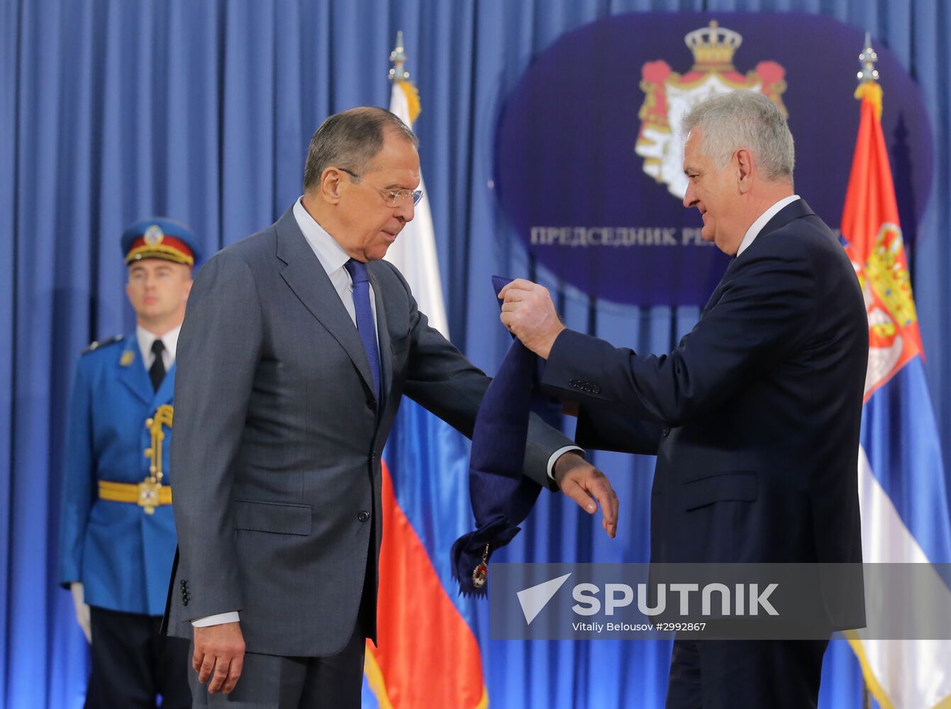 Russian Foreign Minister Sergei Lavrov visits Serbia