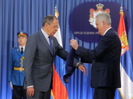 Russian Foreign Minister Sergei Lavrov visits Serbia
