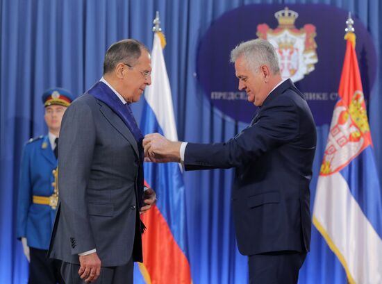 Russian Foreign Minister Sergei Lavrov visits Serbia