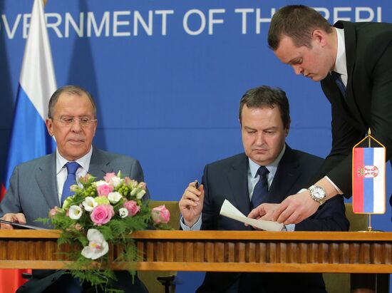 Russian Foreign Minister Sergei Lavrov visits Serbia