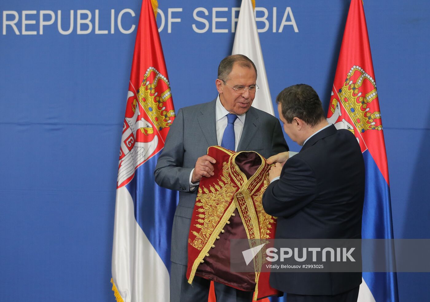 Russian Foreign Minister Sergei Lavrov visits Serbia