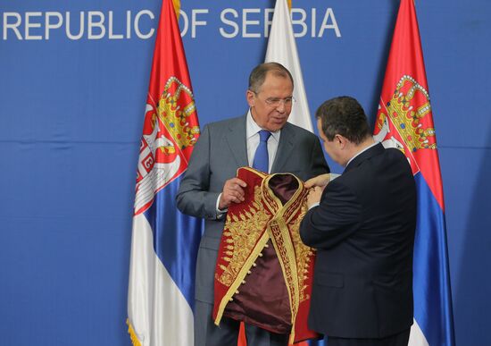 Russian Foreign Minister Sergei Lavrov visits Serbia