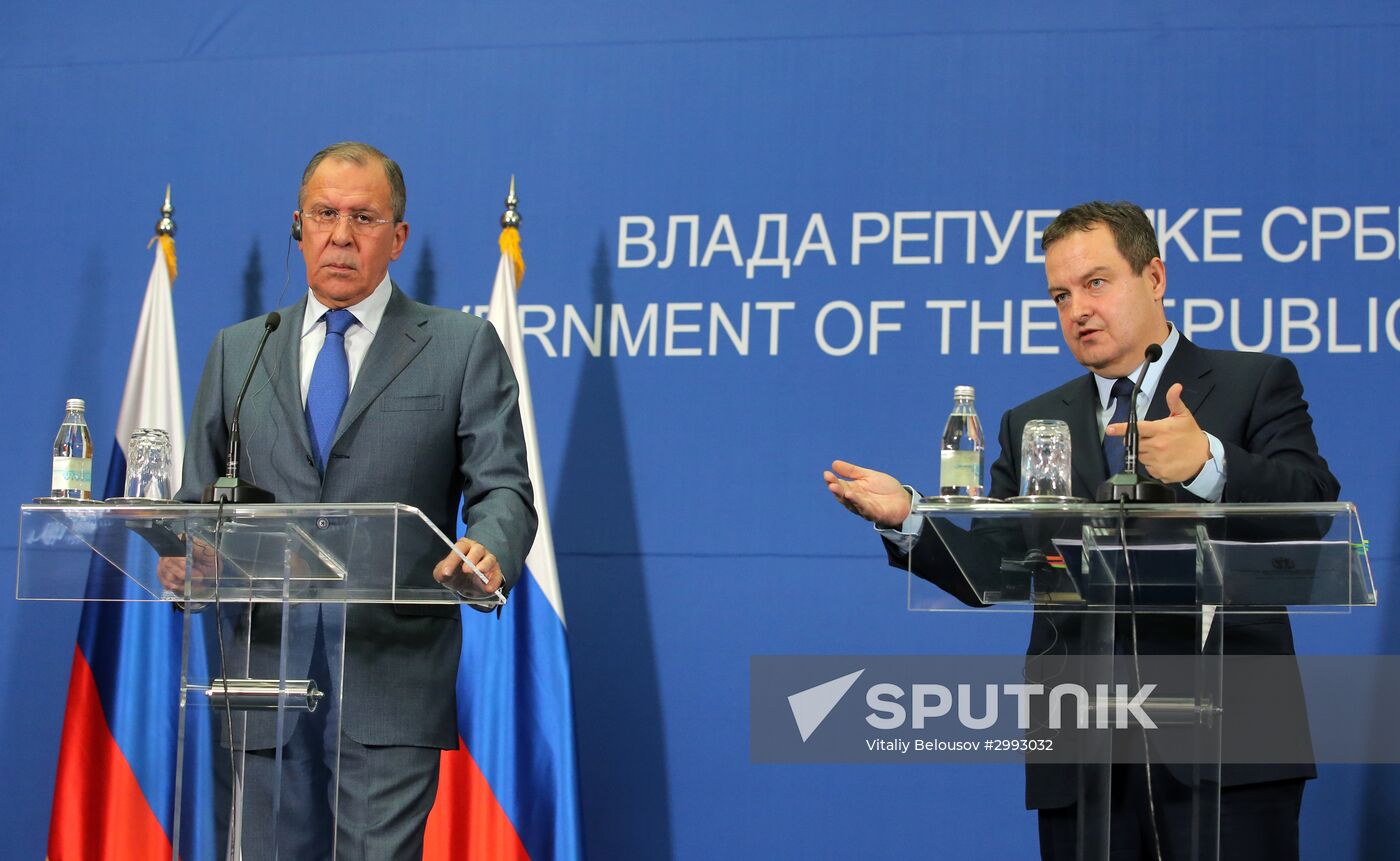 Russian Foreign Minister Sergei Lavrov visits Serbia