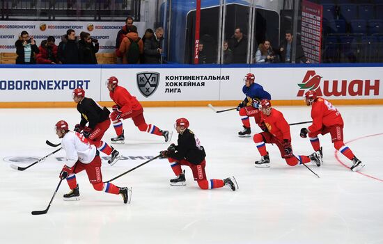 Russian national hockey team holds training session