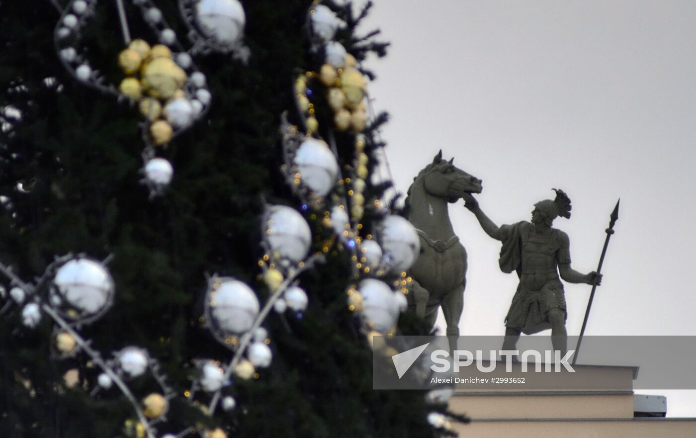 Main Christmas tree assembled in St. Petersburg
