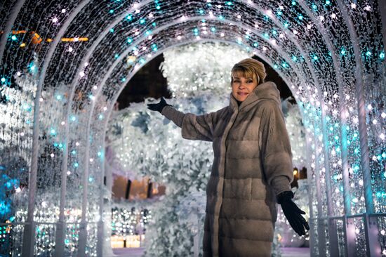 Test run of "Musical Forest" light art installation on Pushkinskaya Square