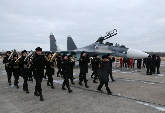 Sukhoi 30SM fighter jet joins Baltic Fleet's naval aviation