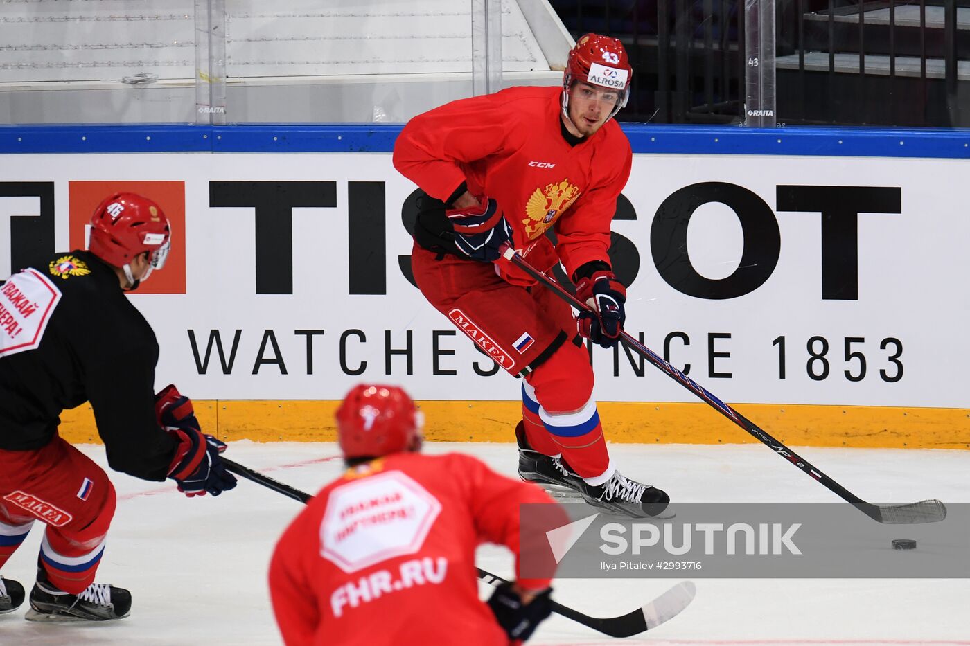 Russian national hockey team holds training session