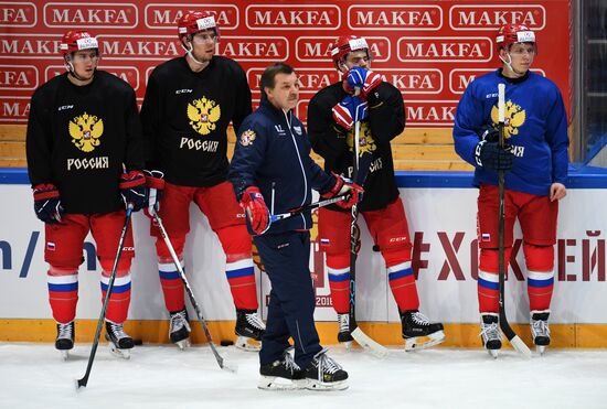 Russian national hockey team holds training session