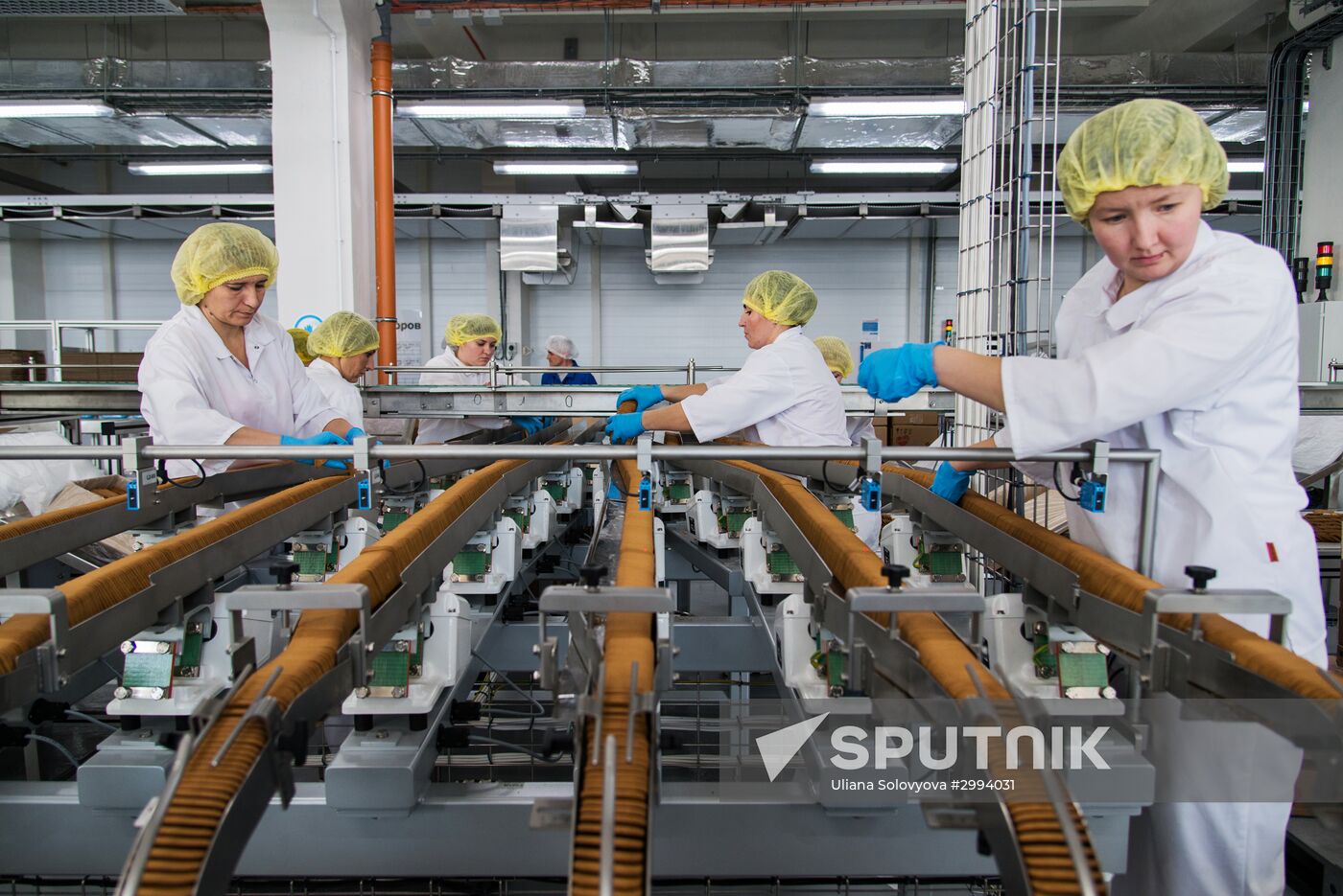 Production of cookies by Kellogg Russia factory in Voronezh