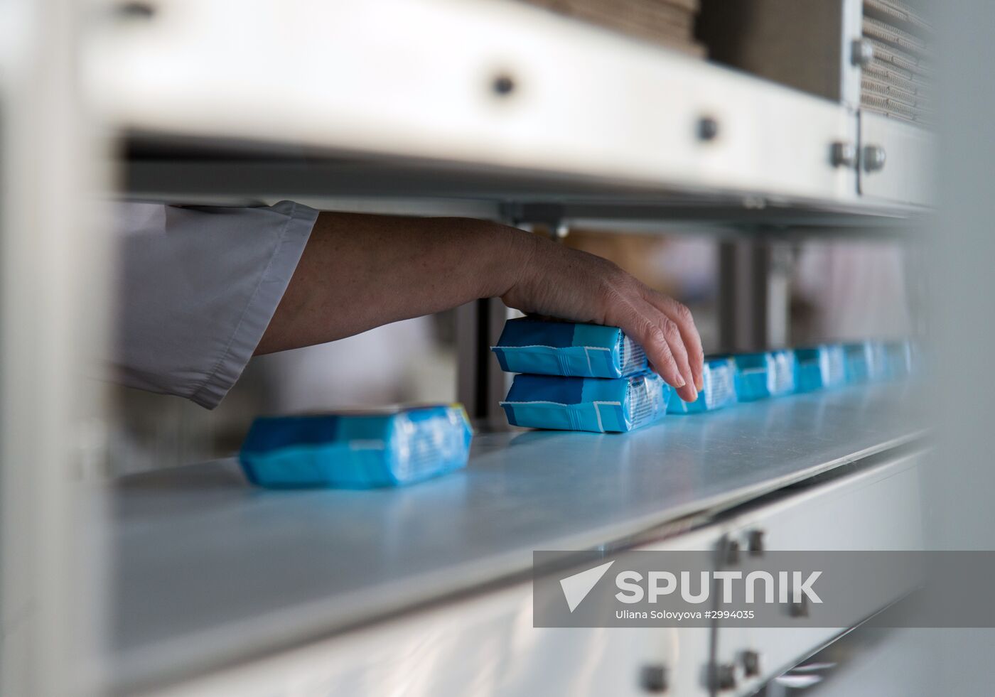 Production of cookies by Kellogg Russia factory in Voronezh