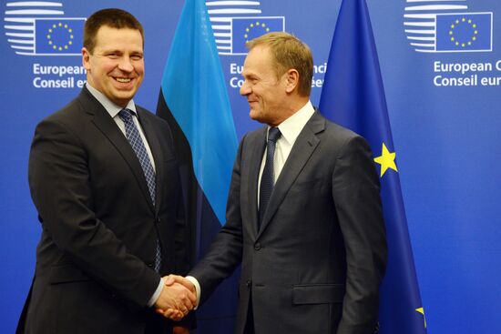 Meeting of EC President Donald Tusk and Estonian PM Jüri Ratas in Brussels