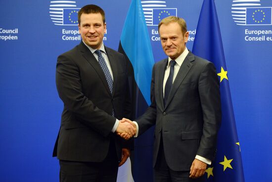 Meeting of EC President Donald Tusk and Estonian PM Jüri Ratas in Brussels
