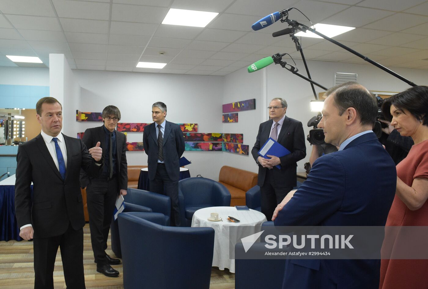 Prime Minister Dmitry Medvedev gives interview to Russian TV channels