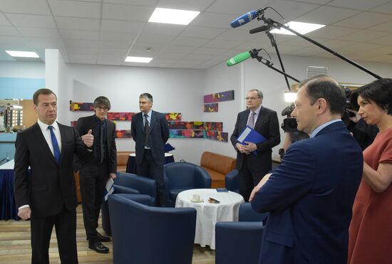 Prime Minister Dmitry Medvedev gives interview to Russian TV channels