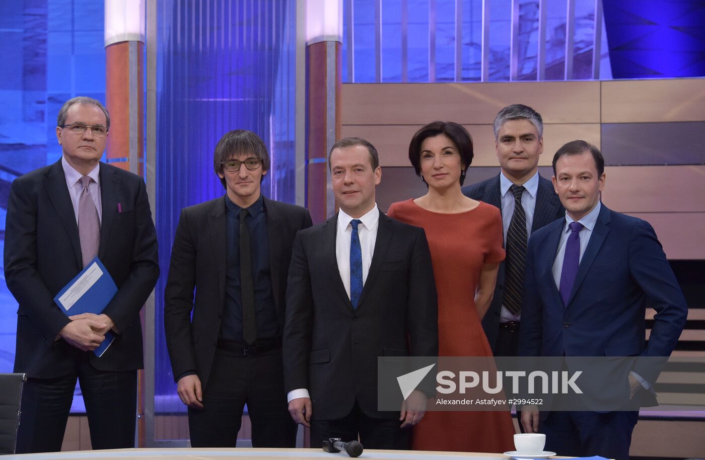 Prime Minister Dmitry Medvedev gives interview to Russian TV channels