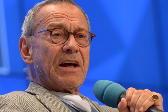 News conference by film crew of Andrei Konchalovsky's Paradise