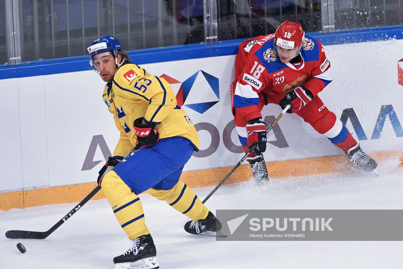 Ice hockey. Channel One Cup. Sweden vs. Russia