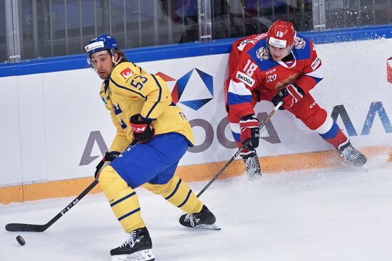 Ice hockey. Channel One Cup. Sweden vs. Russia