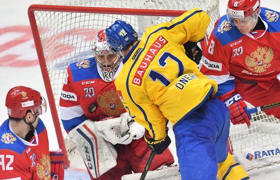 Ice hockey. Channel One Cup. Sweden vs. Russia