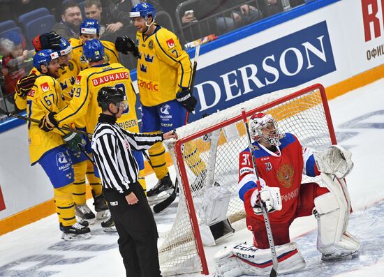 Ice hockey. Channel One Cup. Sweden vs. Russia