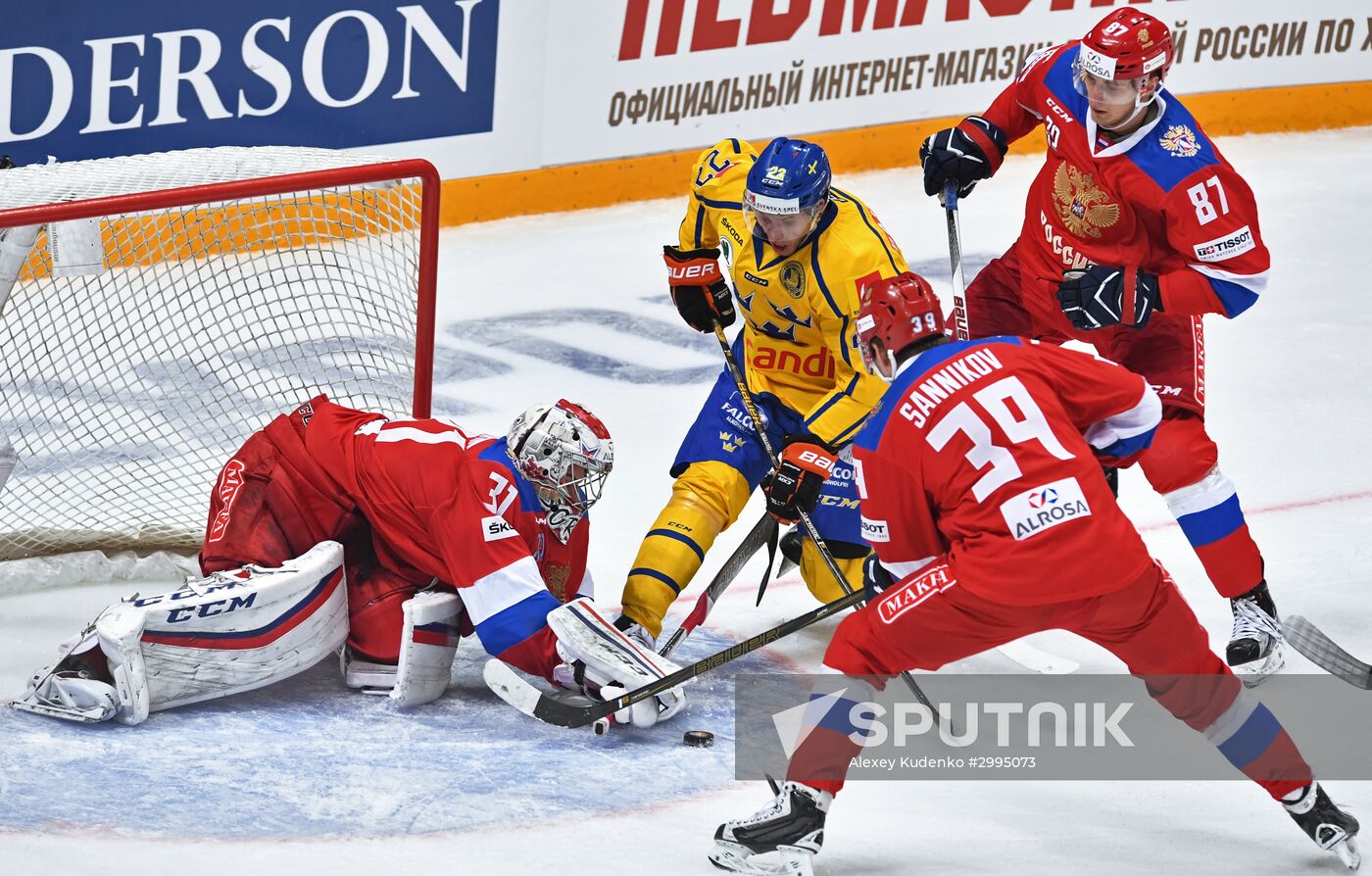 Ice hockey. Channel One Cup. Sweden vs. Russia