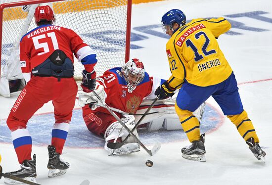 Ice hockey. Channel One Cup. Sweden vs. Russia