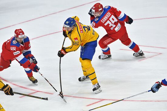Ice hockey. Channel One Cup. Sweden vs. Russia