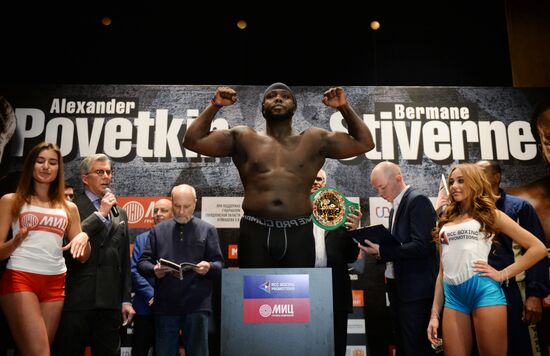 Boxing. Alexander Povetkin and Bermane Stiverne at weigh-in ceremony