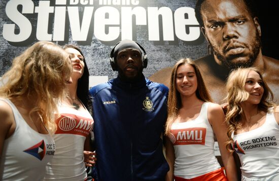 Boxing. Alexander Povetkin and Bermane Stiverne at weigh-in ceremony