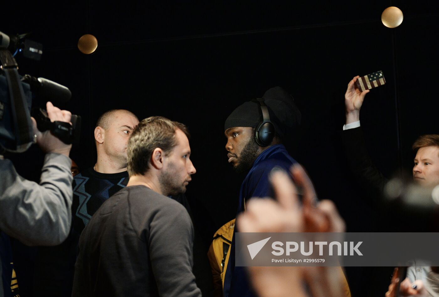 Boxing. Alexander Povetkin and Bermane Stiverne at weigh-in ceremony