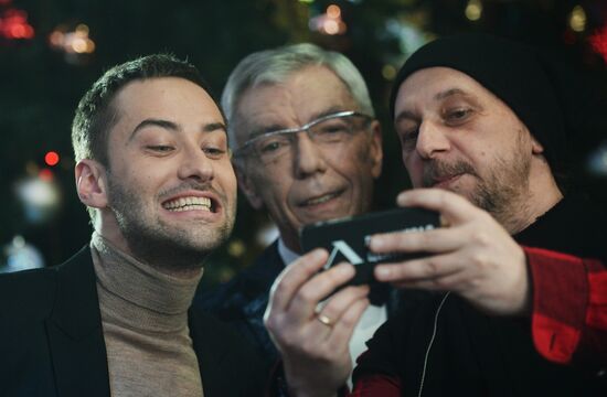 Shooting the New Year program on Channel One