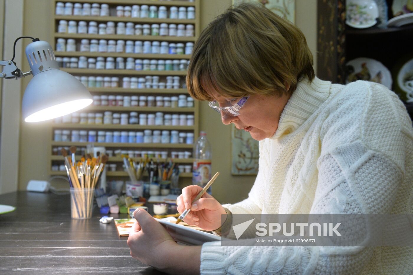 Artist Flyora Daminova's workshop in Kazan