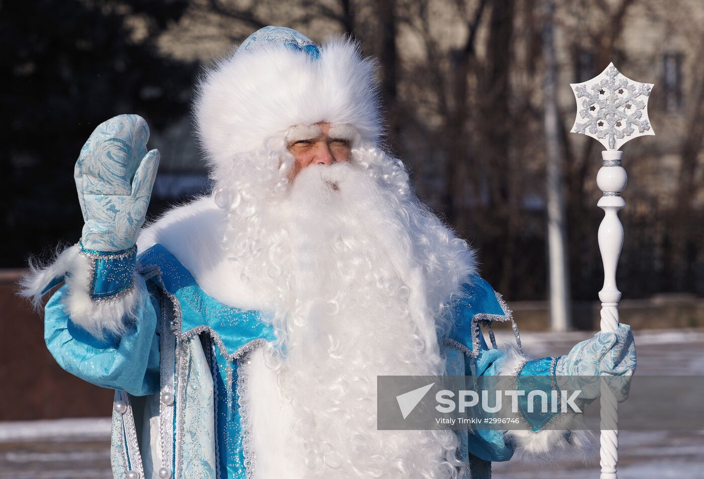 New Year procession of Fathers Frost in Krasnodar