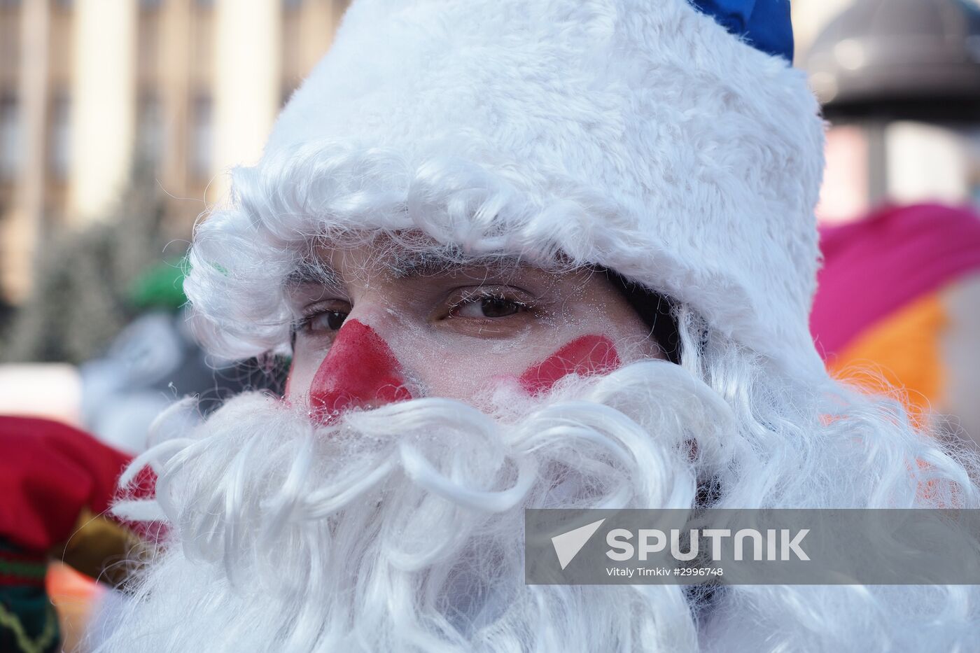 New Year procession of Fathers Frost in Krasnodar