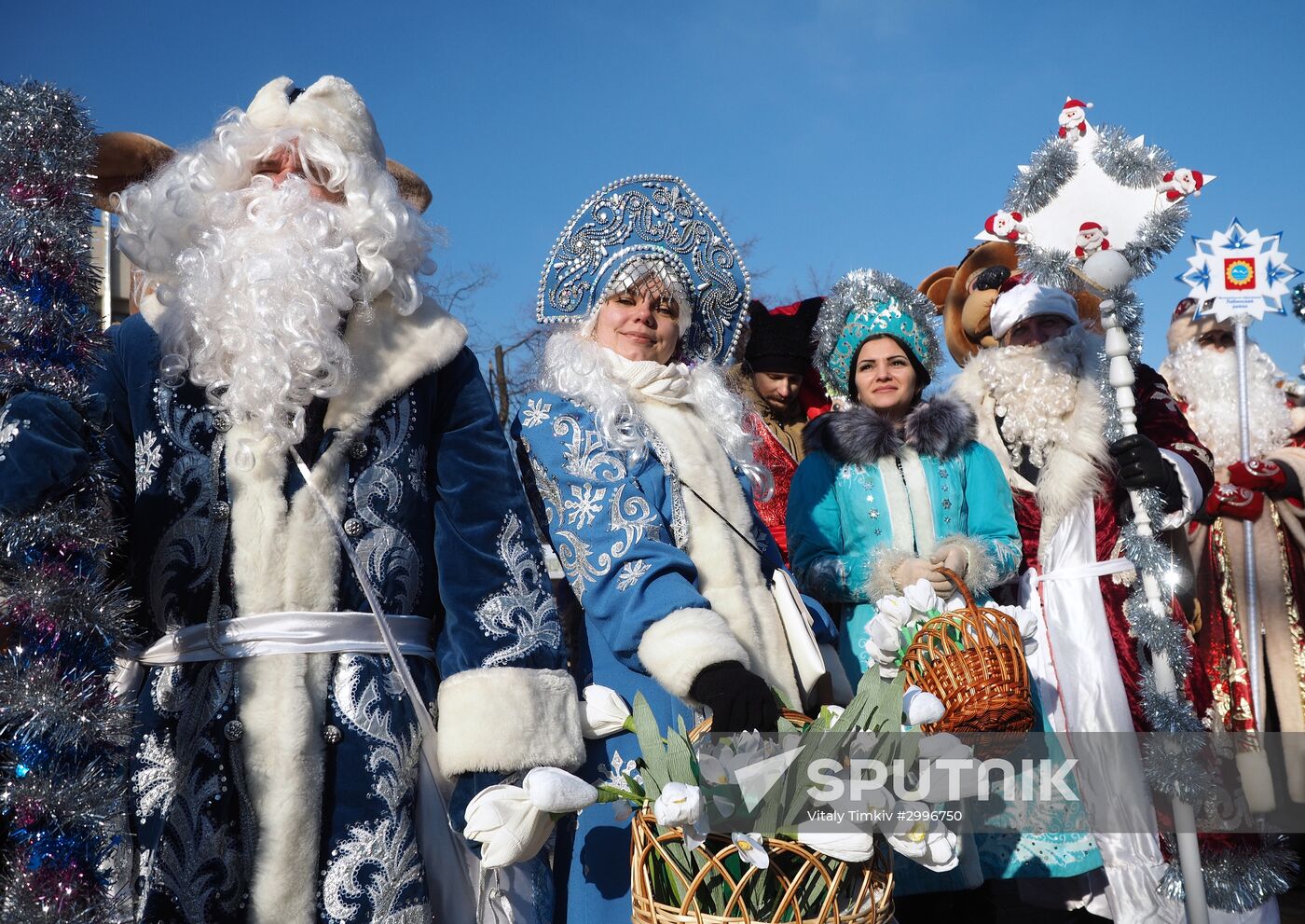 New Year procession of Fathers Frost in Krasnodar
