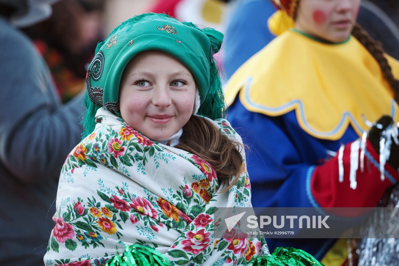 New Year procession of Fathers Frost in Krasnodar