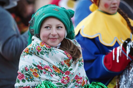 New Year procession of Fathers Frost in Krasnodar